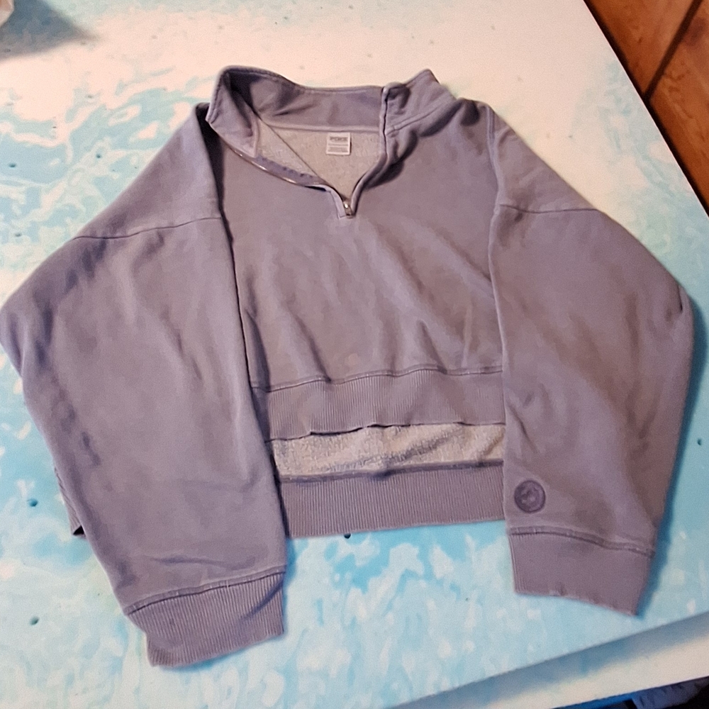 XXL PINK Victoria's Secret Heathered Blue Gray Zip-Up